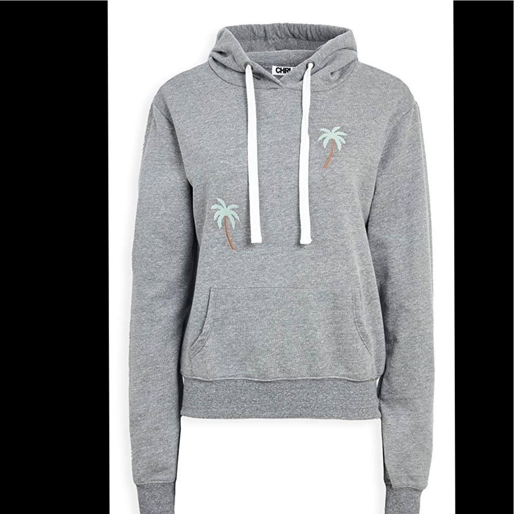 Chrldr grey palm tree sweatshirt